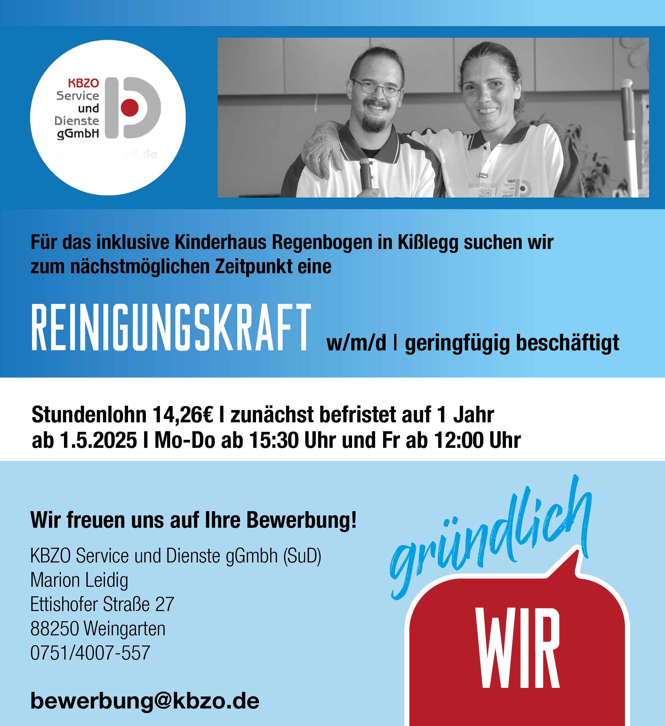 2025_31_3_ Stellenanzeige_SuD_Reinigungskraft_Kißlegg